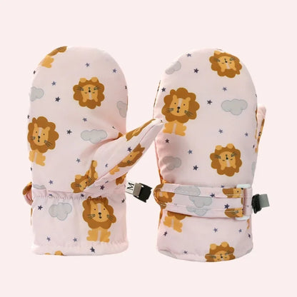 Kids Winter Ski Gloves - Waterproof Cartoon Mittens for Boys & Girls Age 4-6