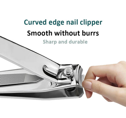 Ouriner Nail Clippers Stainless Steel Sharpest Nail Cutter Duty Curved Edge for Adult Men Women Swing Out Nail Cleaner/File