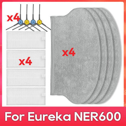 Fit For ( Eureka NER600 ) Roller Main Side Brush Hepa Filter Mop Rag Robot Vacuum Cleaner Spare Part Accessory Replacement Kit