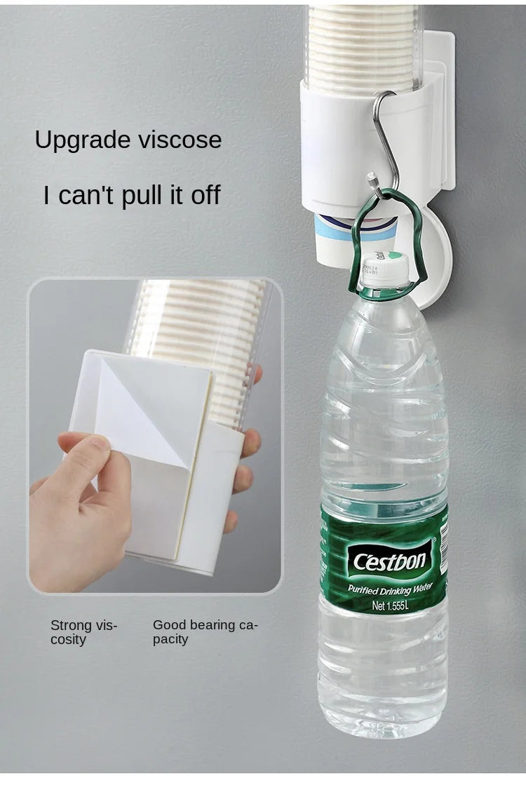 Disposable Paper Cup Remover Automatic Water Dispenser Cup Holder Home Punch-free Wall-mounted Cup Storage Rack