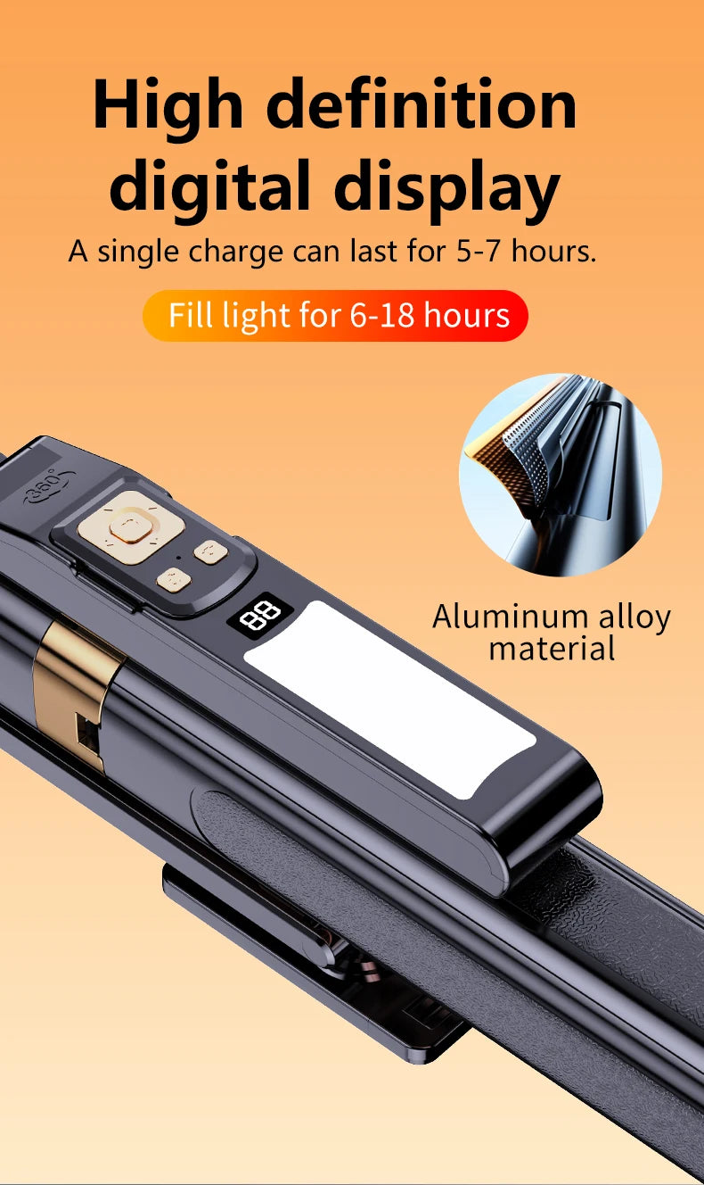 LISCN 1.8m 360 Gimbal Selfie Stick AI Intelligent Auto Face Tracking Tripod Stabilizer Phone Tripod with LED Fill Light