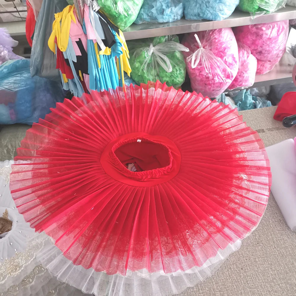 Professional Ballet Tutus Skirs For Adult Child Stiff Mesh Pancake Belly Dance Girls Practice Kids White Swan Lake