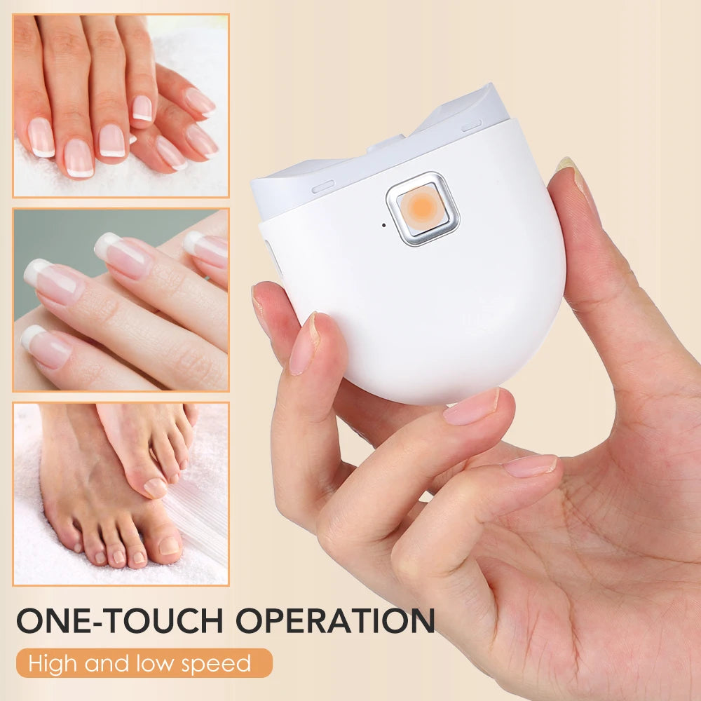 Electric Nail Clipper Grinding and Polishing with Light Automatic Nail Trimmer Rechargeable Nail Cutter Manicure for Baby Adult