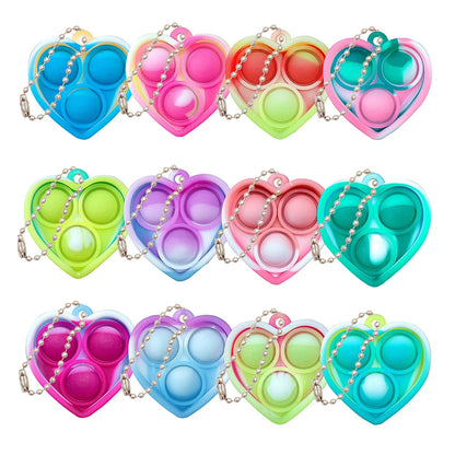 10-50pcs Mini Pop Keychain Toddler Sensory Fidget Toys Bulk Classroom Prizes Kids Birthday Party Favors Wedding Gift for Guests