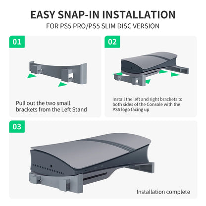 Horizontal Game Console Base Stand Holder Game Console Desk Stand Storage Rack Host Storage Rack for PS5/PS5 Slim