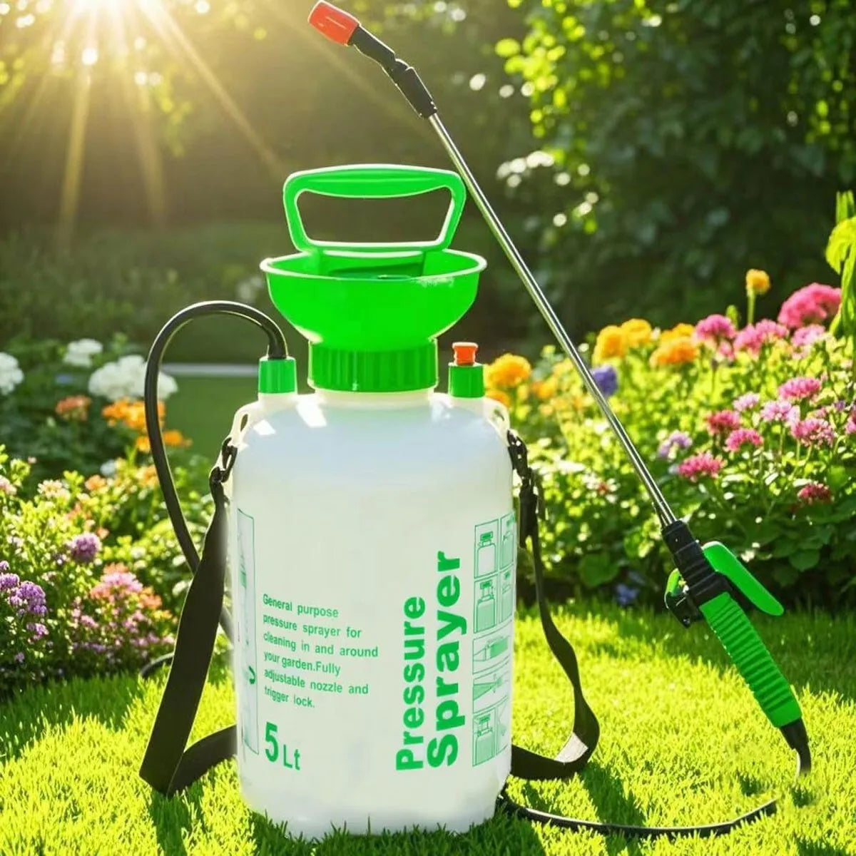 5L Garden Pressure Sprayer – Portable Hand Pump Chemical Weed Spray Bottle