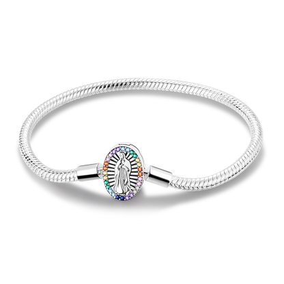 925 Sterling Silver Charm Bracelet - Leaf, Clover, Butterfly & Heart Design | 17-20cm Adjustable