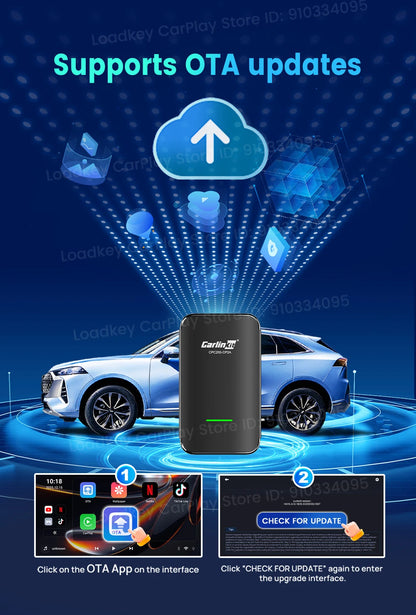 CarlinKit CP2A Pro Ai Box Wireless Adapter CarPlay Android Auto Wireless Smart CarPlay Box Support YouTube Netflix TikTok 5G USB