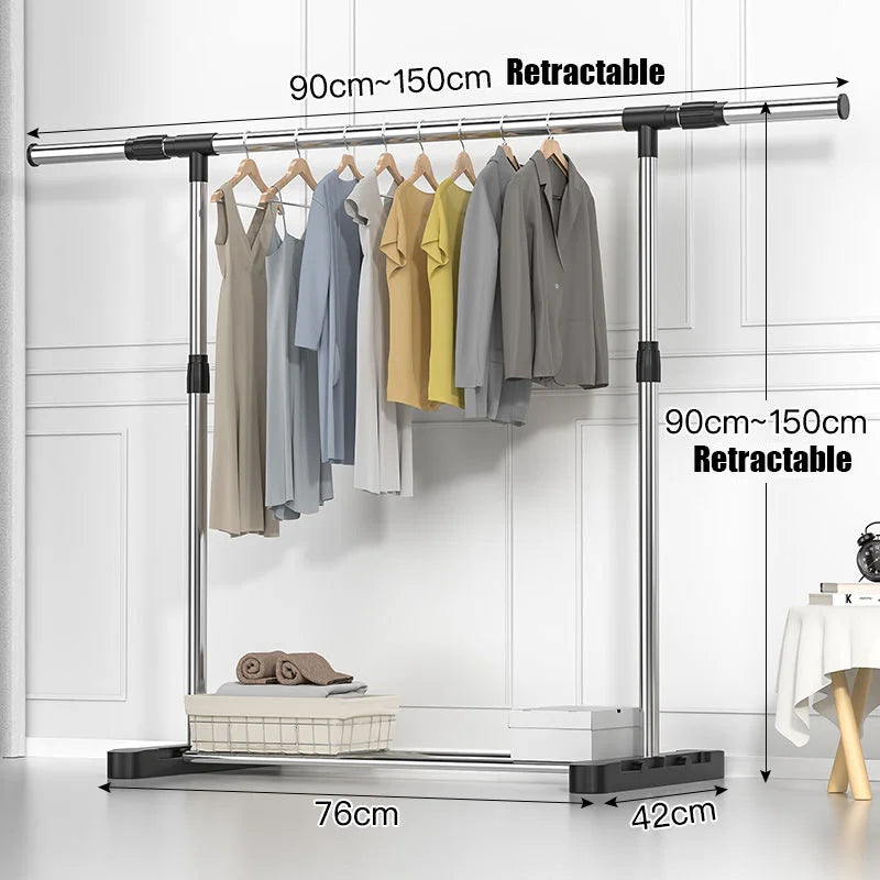 Telescopic Mobile Clothes Rack