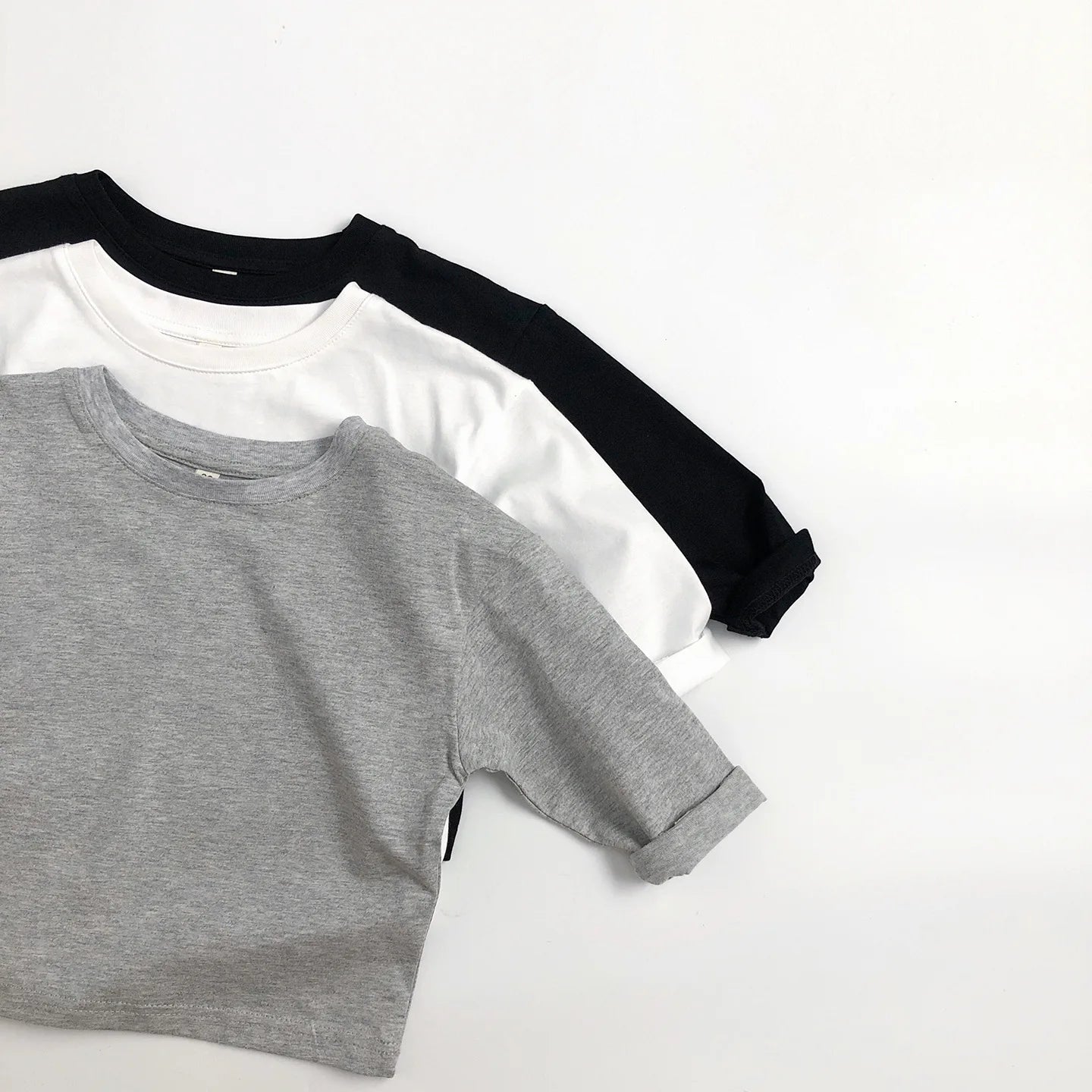 2025 Kids Clothes Solid Color Casual Long Sleeve T-Shirt 2-7Y Boys Girls Cotton Loose Basic Tee Children's Soft Undershirt Top