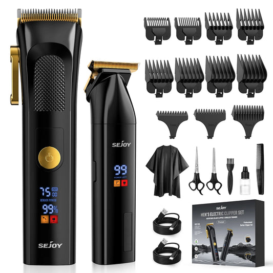 SEJOY Professional Electric Hair Clippers kit for Men Cordless Clippers Hair Trimmers Grooming Set Haircut Machine for Family