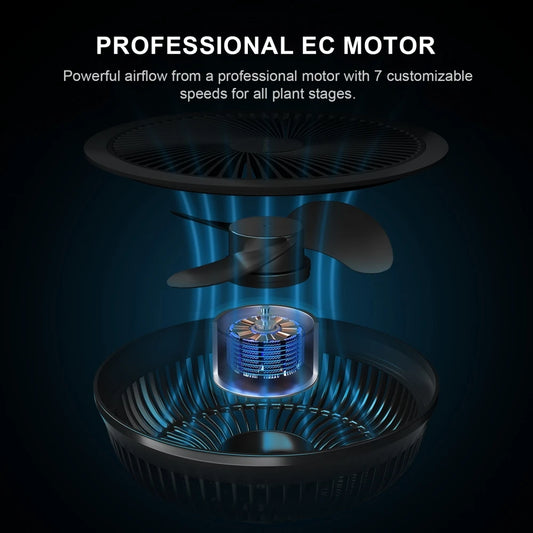 Spider Farmer 6 Inch Clip On Fan - Oscillating Grow Tent Fan 7-Speed Control | 300 CFM Airflow