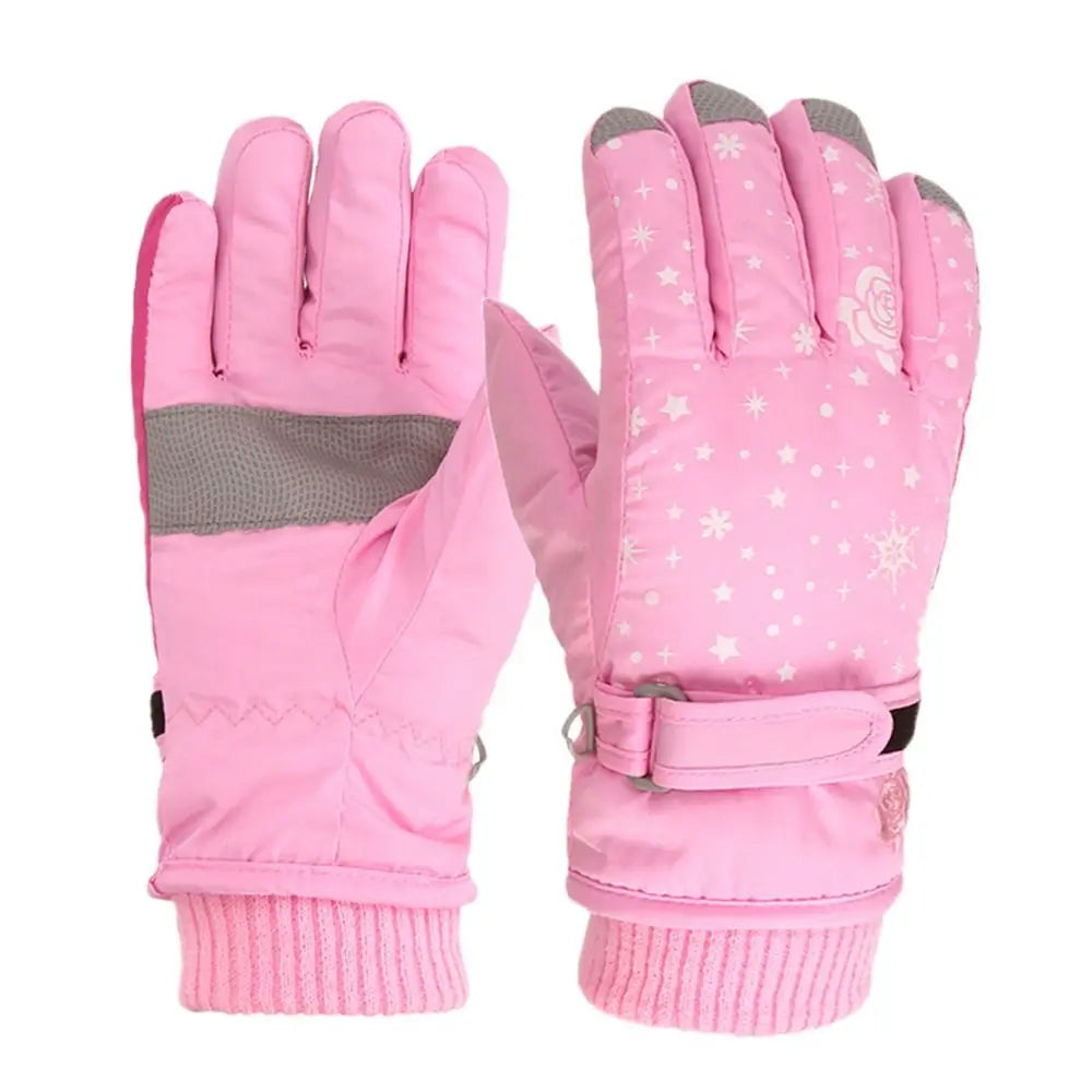 Kids Winter Ski Gloves - Waterproof Warm Snow Mittens for Girls Ages 5-8