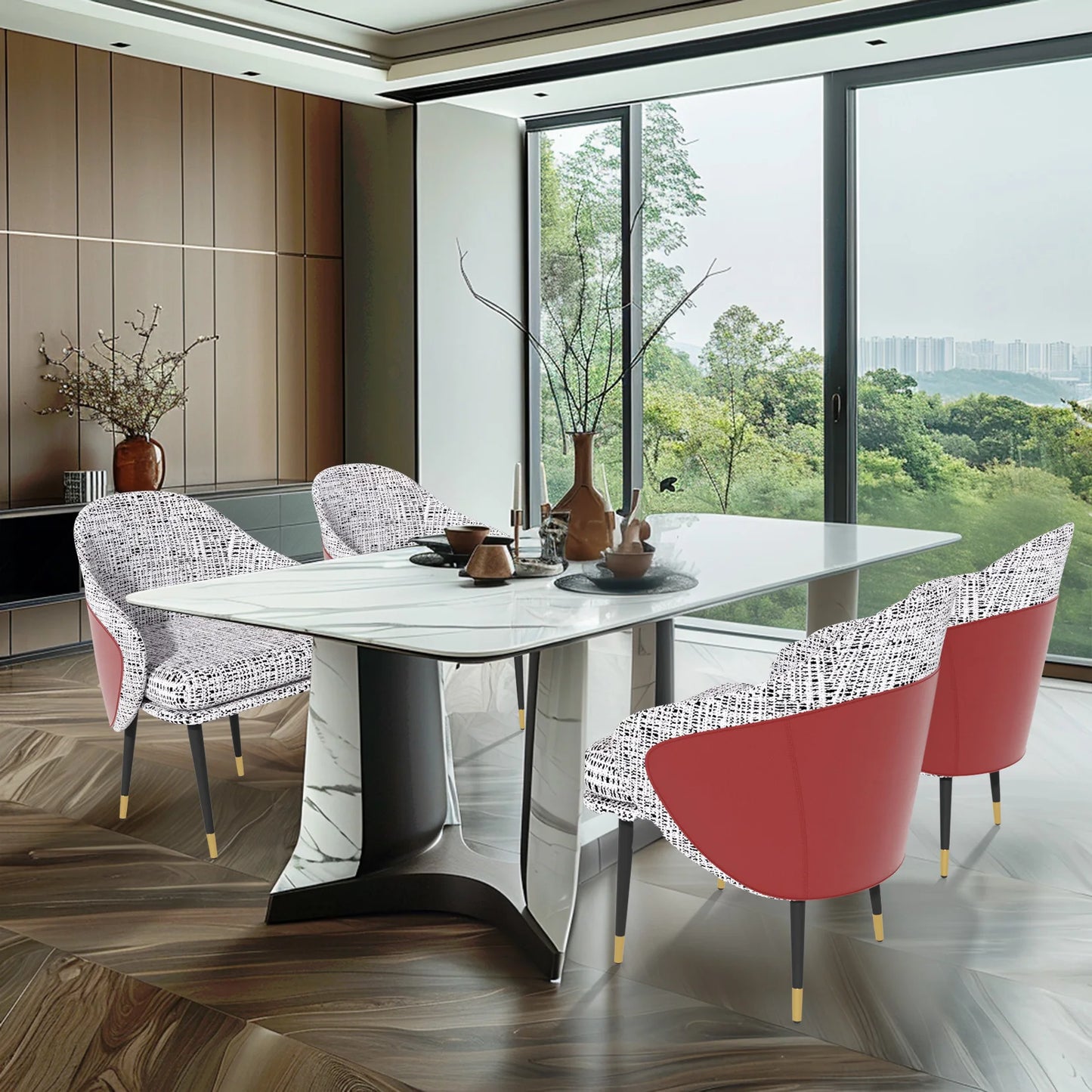 Modern Upholstered Dining Chairs, High-Density Sponge Foam, for Kitchen and Restaurant Dinner Chair, Set of 2