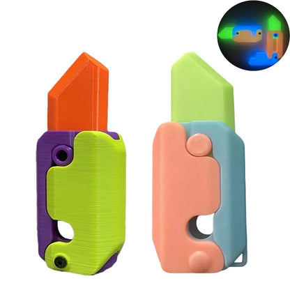 Gravity Folding Claw Knife Radish Knife 3d Printing Gravity Knife Small Radish Knife Push Card Decompression Fidget  Mini Toy