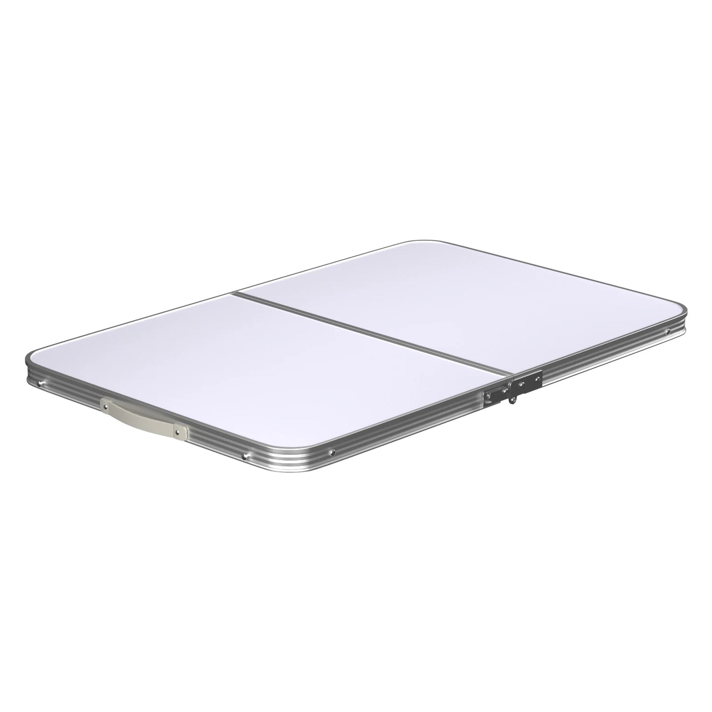 Picnic Folding Table Aluminium Foldable Adjustable Portable White Camping Table with Carrying Handle 90x60x37/67cm