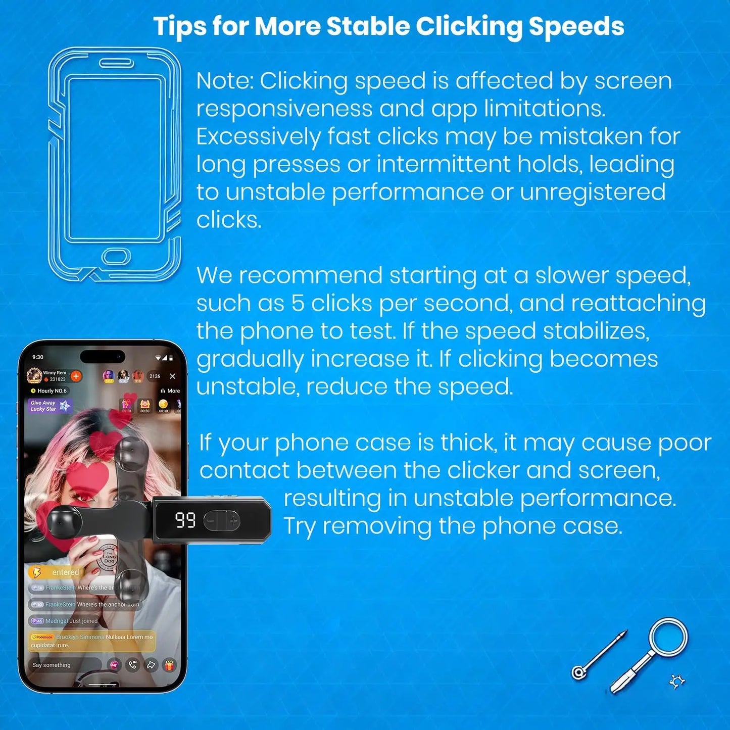 Auto Clicker For Smart Phone Phone Screen Device Speed Clicker Smart Automatic Screen Clicker For Games  Shopping