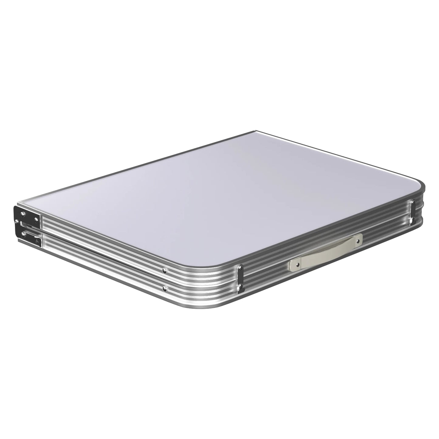 Picnic Folding Table Aluminium Foldable Adjustable Portable White Camping Table with Carrying Handle 90x60x37/67cm