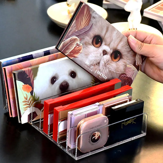 Premium Acrylic Eyeshadow Palette Organizer - Makeup Storage Tray with Compartments for Cosmetics