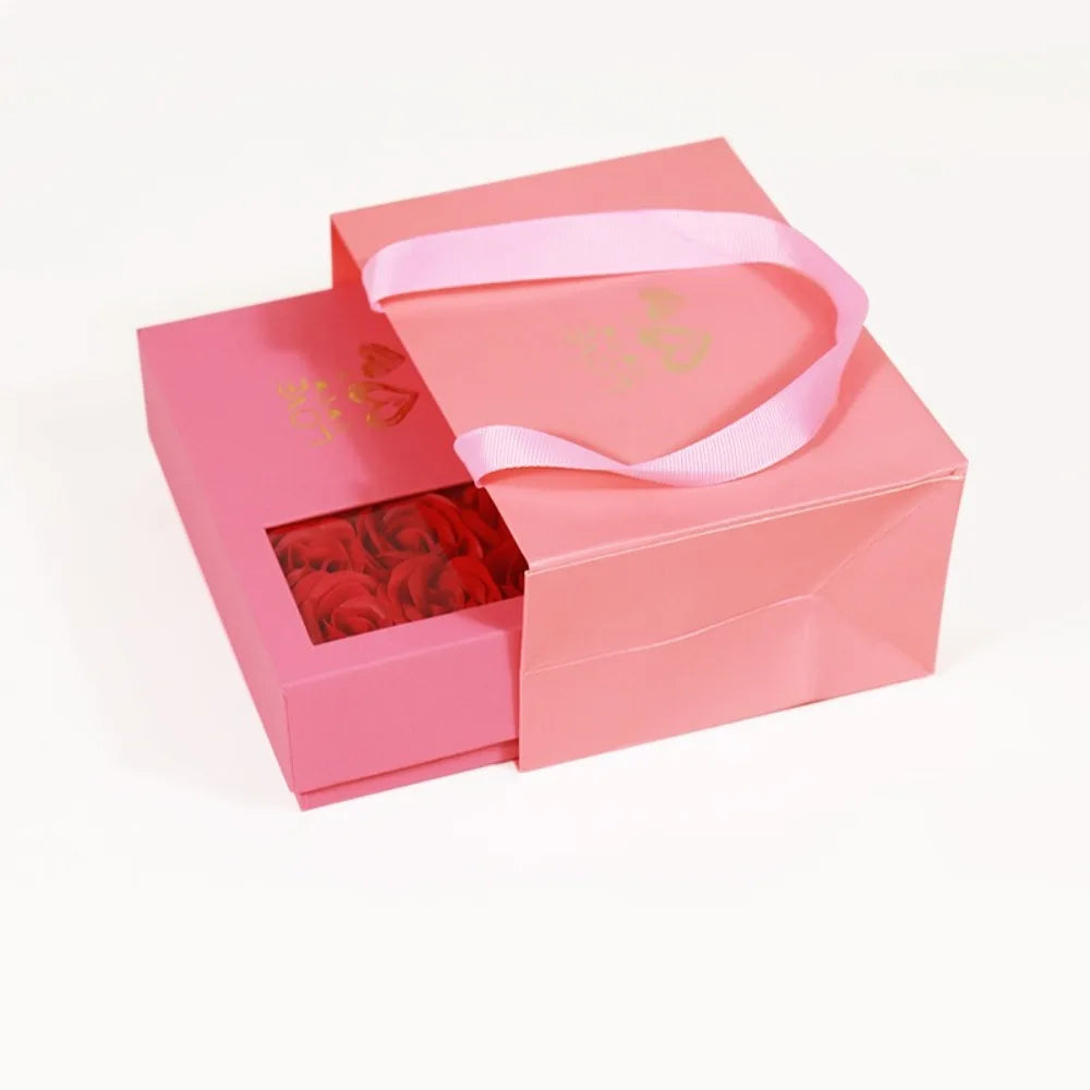 Valentine's Day Eternal Roses Gift Box Window Opening Six Rose Jewelry Gift Packaging Box Birthday Gifts Eternal Flower Ring Box