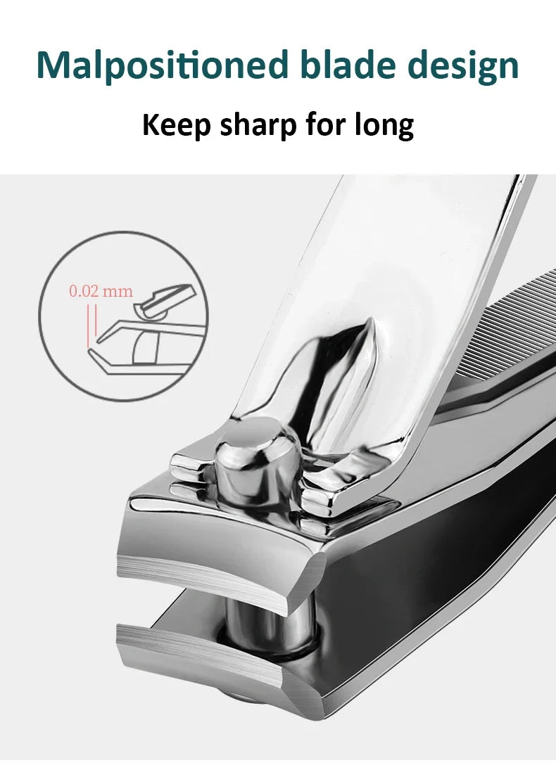 Ouriner Nail Clippers Stainless Steel Sharpest Nail Cutter Duty Curved Edge for Adult Men Women Swing Out Nail Cleaner/File