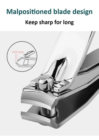 Ouriner Nail Clippers Stainless Steel Sharpest Nail Cutter Duty Curved Edge for Adult Men Women Swing Out Nail Cleaner/File