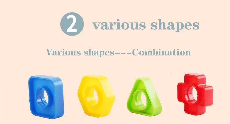 10/20pcs Set Screwing Building Blocks Creative Mosaic Puzzle Toys for Children Plastic Insert Nut Shape Boys Educational Toy