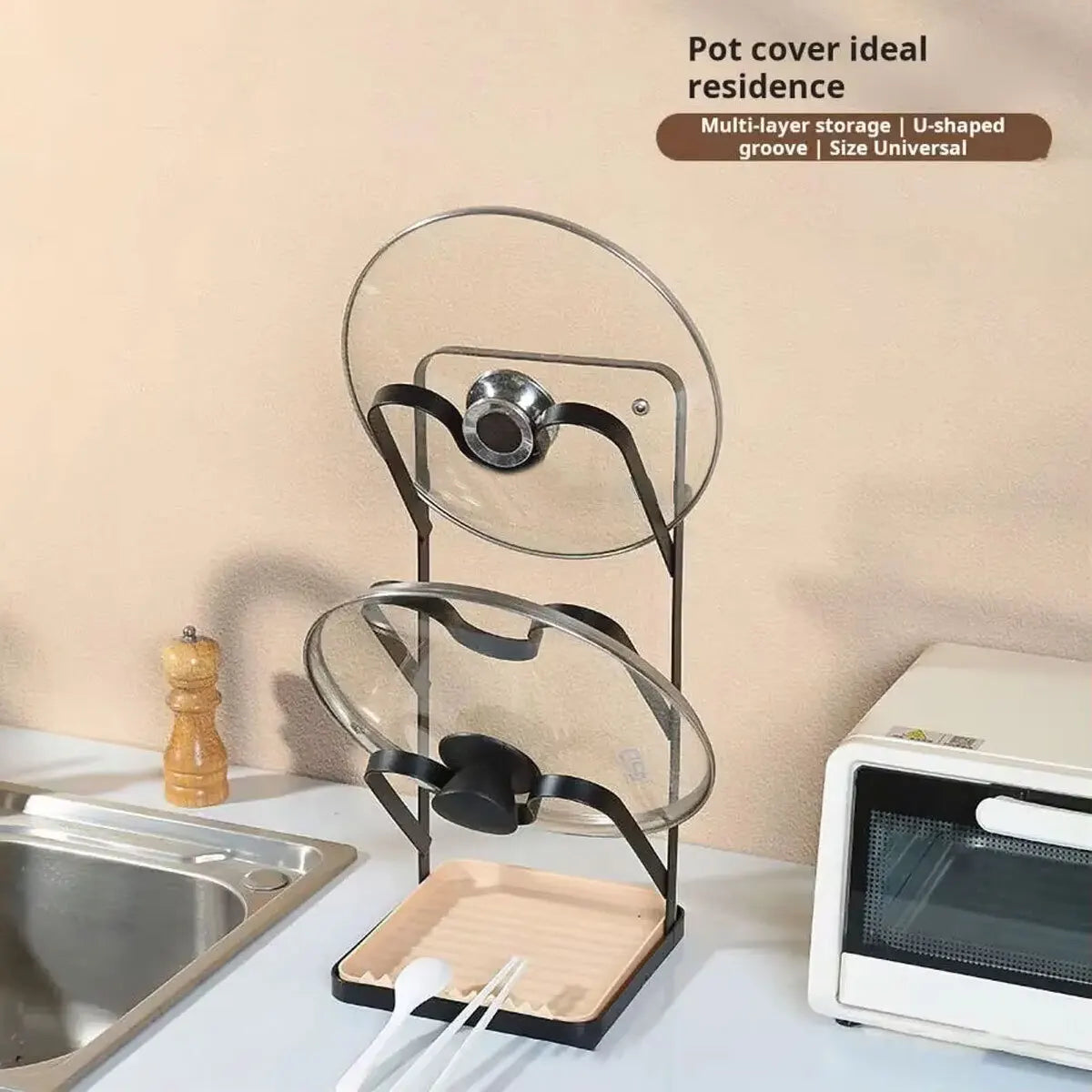 3 Saucepan Pot Pan Storage Rack Holder Kitchen Cupboard Organiser Stand Shelf UK