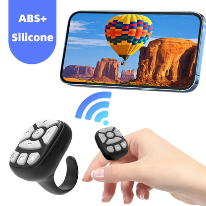 for TIK Tok Scrolling Ring Bluetooth-Compatible Selfie Stick Camera Controller Fingertip Selfie Video Controller for iPhone-iPad