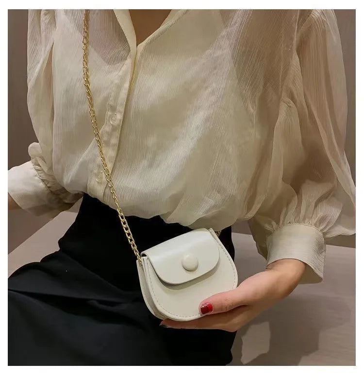 Fashion Kids Children PU Leather Shoulder Bag Lovely Baby Girls Mini Chain Coin Purse Cute Princess Crossbody Bags Small Wallet