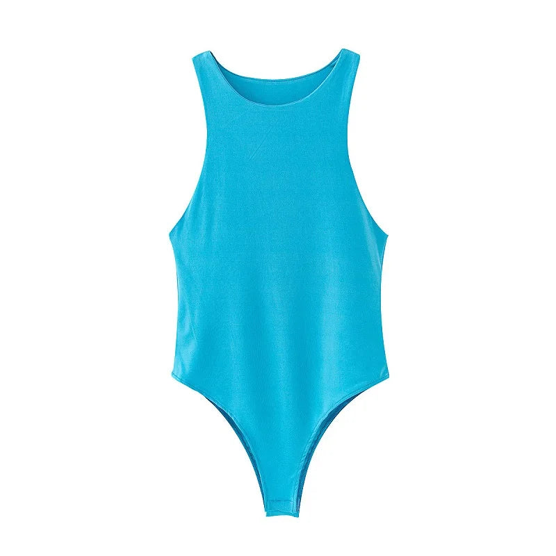 2025 summer solid sexy bodycon women bodysuits female 8 color green slim casual bodysuit chic lady club short playsuits femme