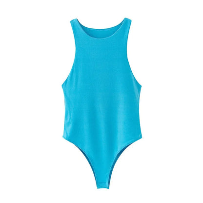 2025 summer solid sexy bodycon women bodysuits female 8 color green slim casual bodysuit chic lady club short playsuits femme