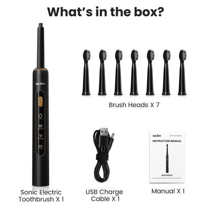 Sejoy Electric Toothbrush for Adults IPX7 Waterproof DuPont Brush Head USB Rechargeable High Frequency Cleaning 3 Cleaning Modes
