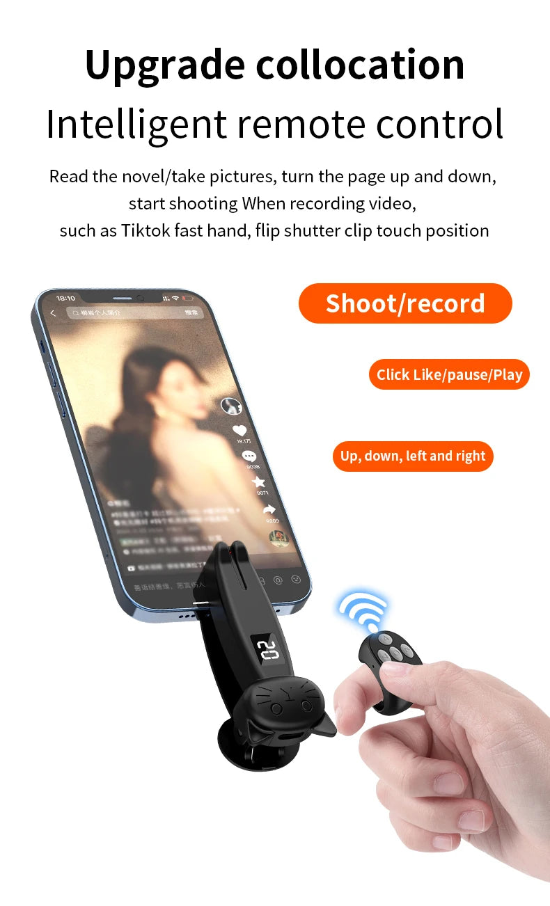 Remote Control Page Turner Bluetooth-Compatible 5.3 Camera Shutter Auto Clicker Phone Screen Tapper Device for Kindle Paperwhite