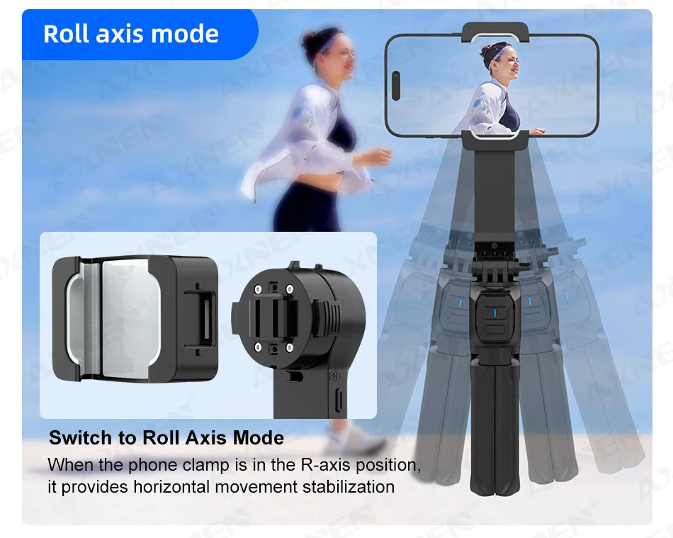 AXNEN HQ2-SE Smartphone Gimbal Stabilizer Handheld Mobile Shooting Stabilizer for Gopro Action Cameras Android iPhone Video Vlog