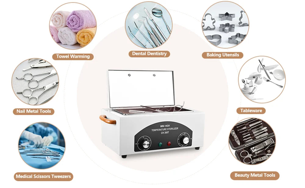 LINMANDA High Temperature Sterilizer Autoclave Machine Nail Tool Sterilizer Dry Heat Sterilizer SPA Salon-Tattoo Metal Tools