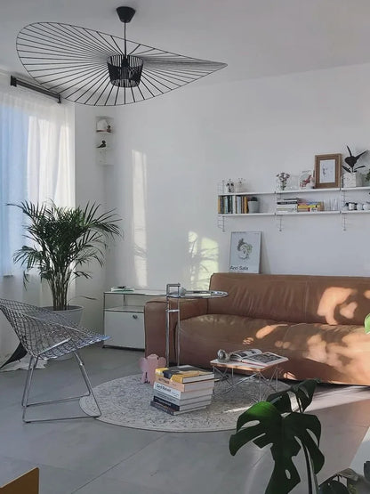 Italian Cross-border Nordic Straw Hat Lamp Fabric Restaurant Art Living Bedroom Designer Internet Celebrity Modern Simple Lamps
