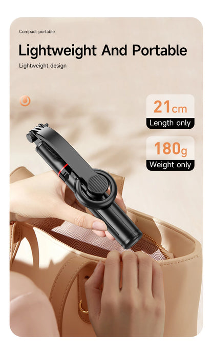 Magnetic Selfie Stick Tripod with Bluetooth Remote Magsafe Cellphone Stand for iPhone 14 13 12 Pro Max Vertical Shooting