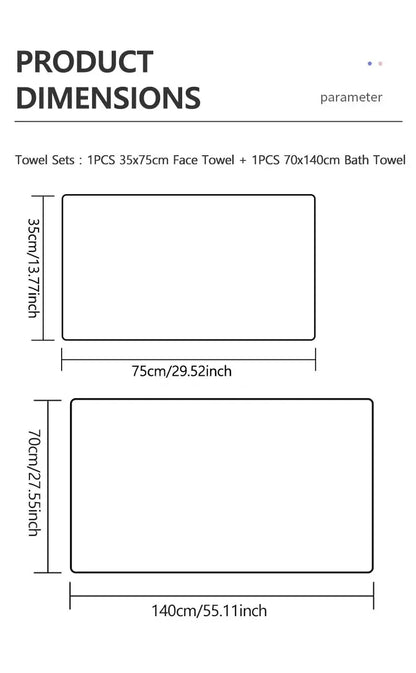 Striped Pattern Towel Set Soft Face Towel Bath Towel Quick Drying Absorbent Towels For Bathroom