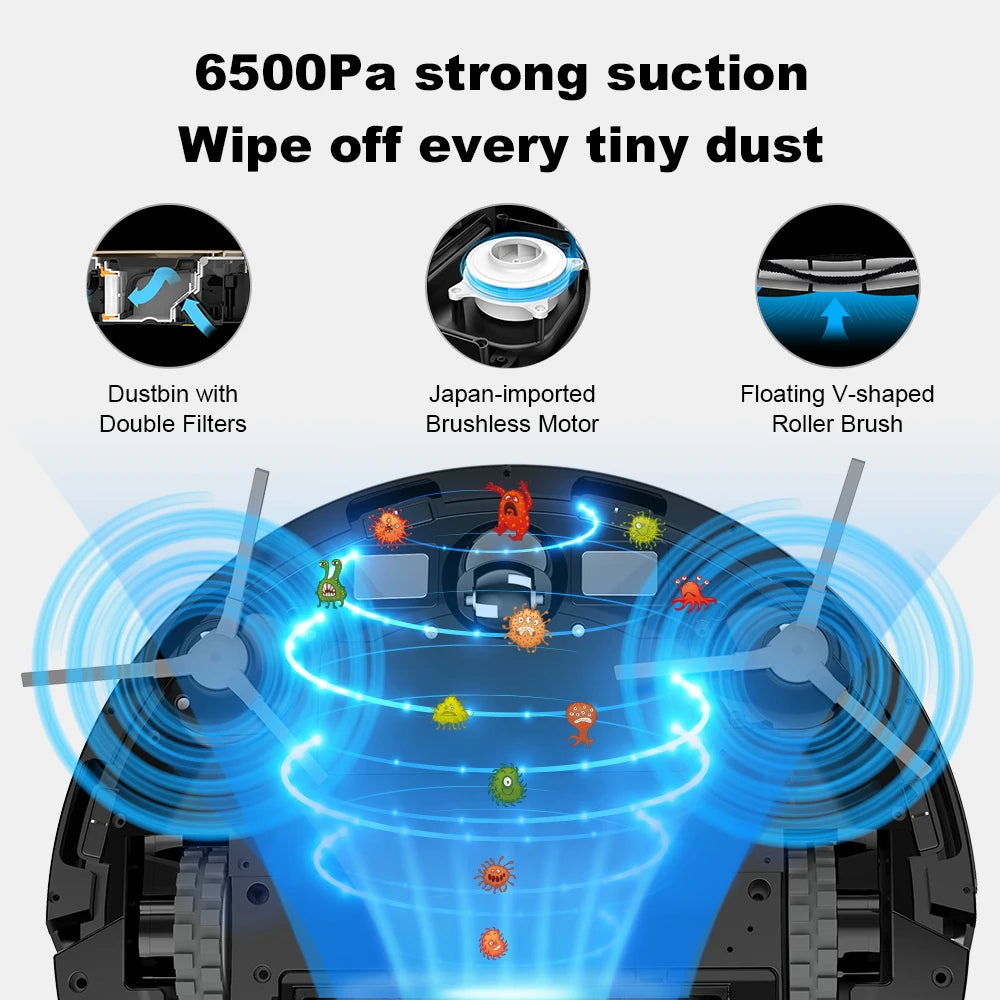 Liectroux / LILIN X6 LDS Saugroboter, Laser-Lidar-Navigation, Nass- und Trockenwischen, 6500 Pa Saugkraft, Mehrbodenkarte, Teppichverstärkung