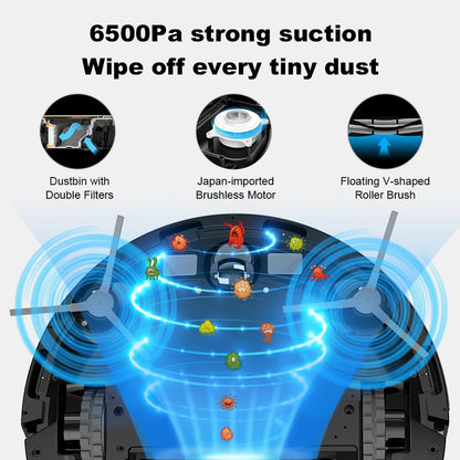 Liectroux / LILIN X6 LDS Saugroboter, Laser-Lidar-Navigation, Nass- und Trockenwischen, 6500 Pa Saugkraft, Mehrbodenkarte, Teppichverstärkung