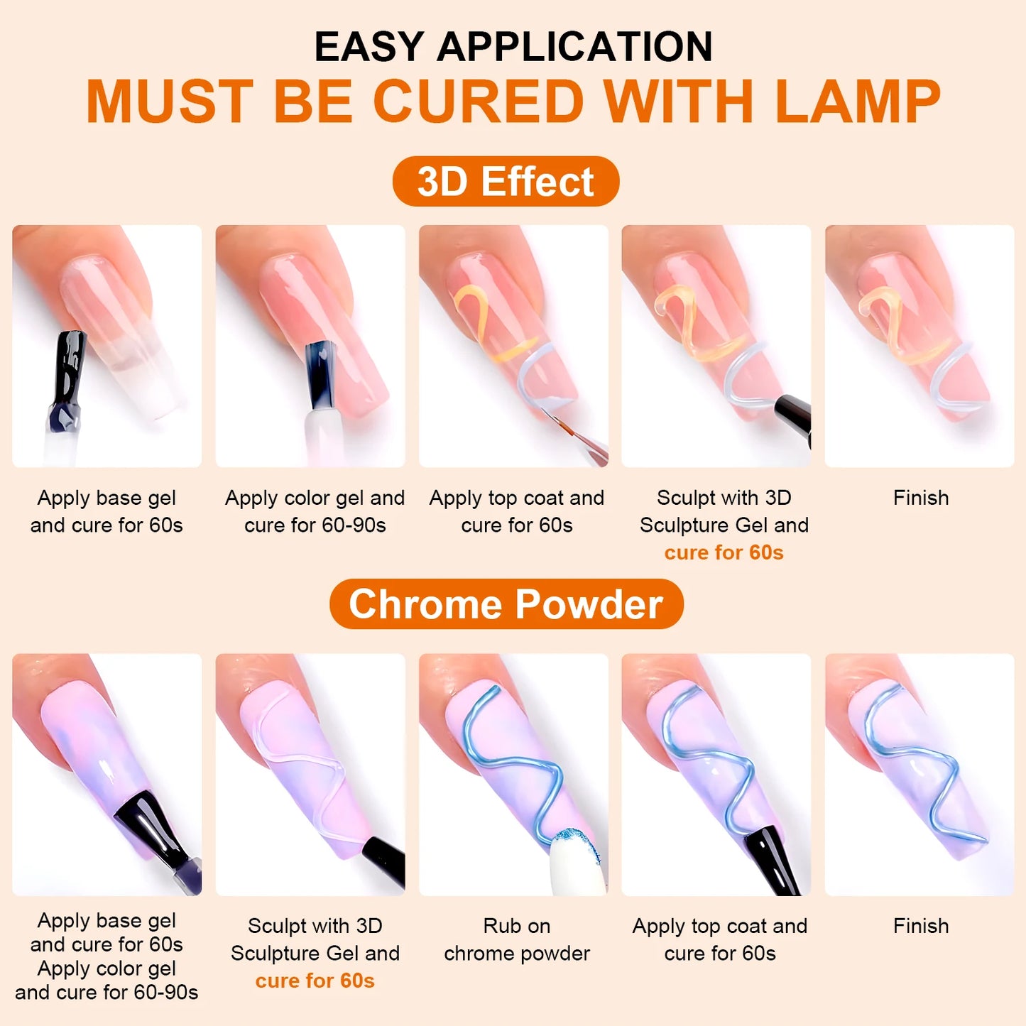 3pcs 3D Nail Art Gel - DIY Designs,Waterproof Sculpting gel，Waterproof Nail Art Design Gel for Intricate Carvings & Shapes 10ml