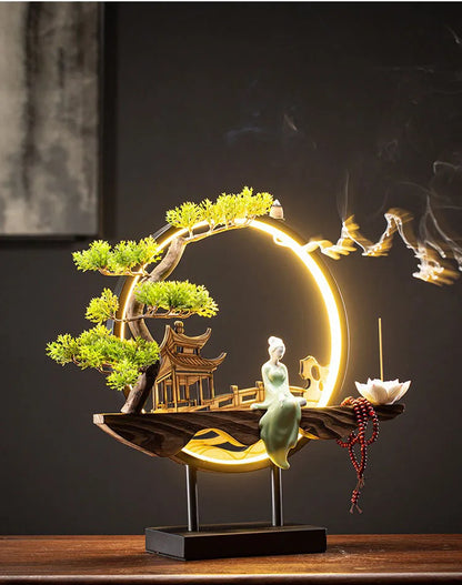 Hot Sell Backflow Incense Burner Home Decor Light Circle for Zen Yoga Meditation home fragrance Aromatherapy Festival Gift