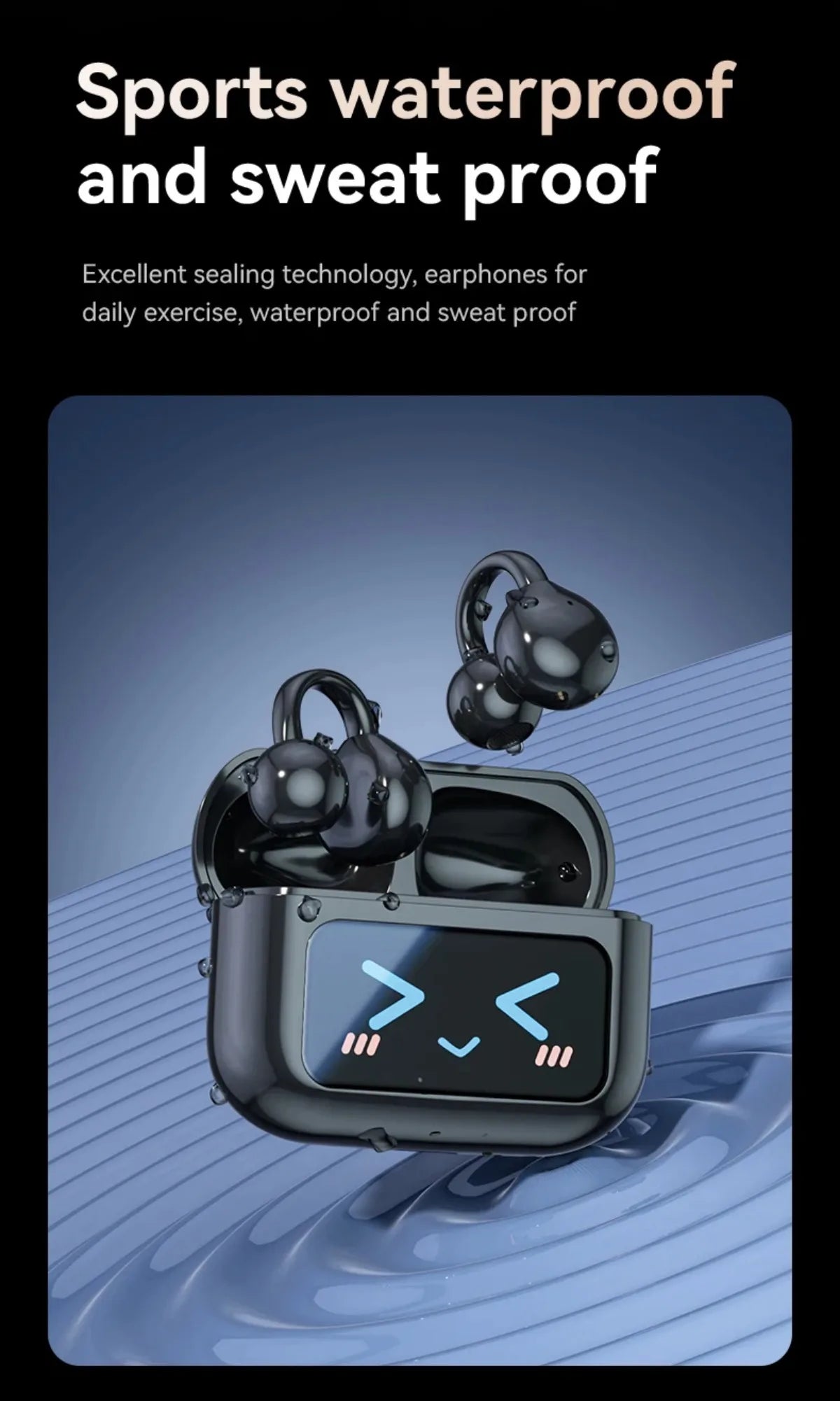 Touch Screen Bluetooth Headphones 144 Languages Real-time Translation Headphones Wireless Open Ear Clips Sports Gaming Earphone
