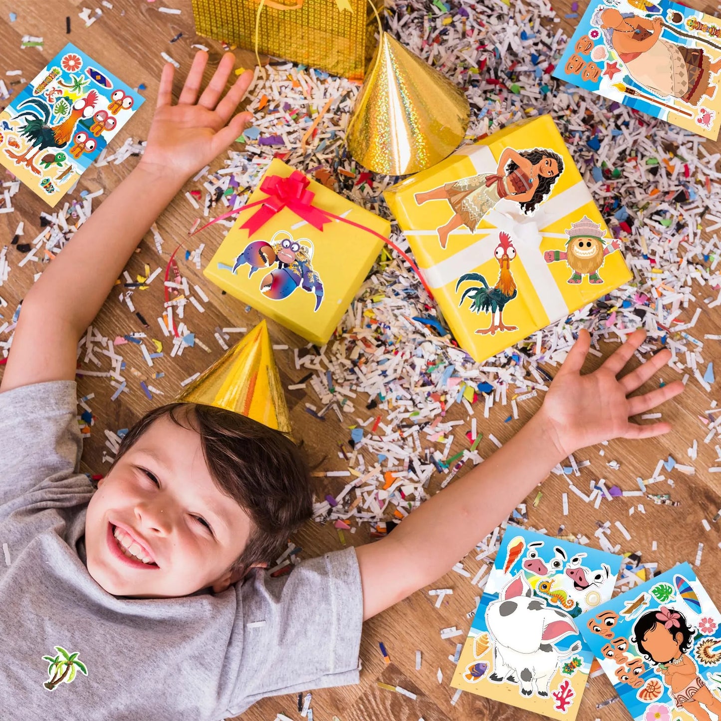 Disney Moana 2 Make a Face Puzzle Stickers Party Favors Gifts DIY Cartoon Sticker Goodie Bag Pinata Fillers Party Decoration