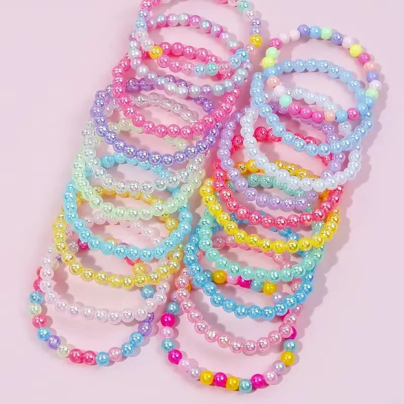 10/100Pcs Colorful Beaded Bracelets for Children Birthday Party Favors Goodie Pinata Filler Baby Shower Wedding Guest Treat Gift