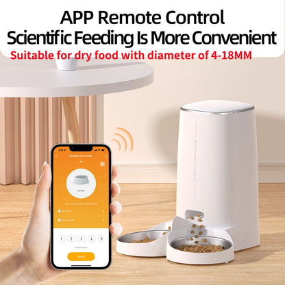 ROJECO WiFi Smart Pet Feeder — Automatic Cat & Dog Food Dispenser with App Control
