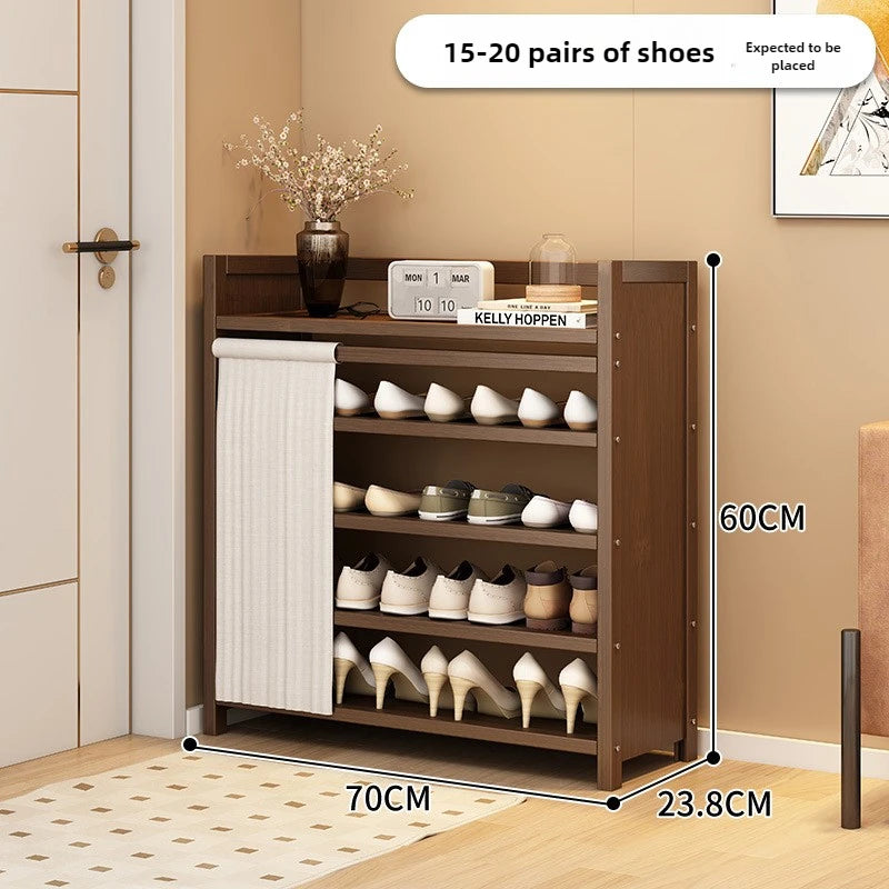 Free installation shoe rack indoor simple folding household multi-layer dustproof rental room shoe storage artifact