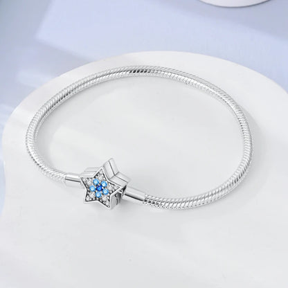 925 Sterling Silver Charm Bracelet - Leaf, Clover, Butterfly & Heart Design | 17-20cm Adjustable