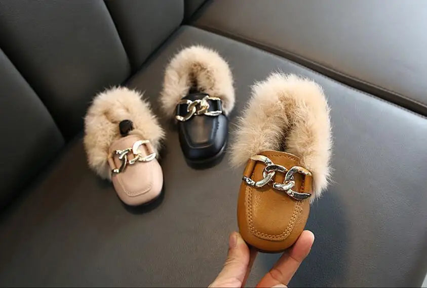 Kids Winter Slippers - Luxury Fur Lined Non-Slip Indoor Boots for Boys & Girls